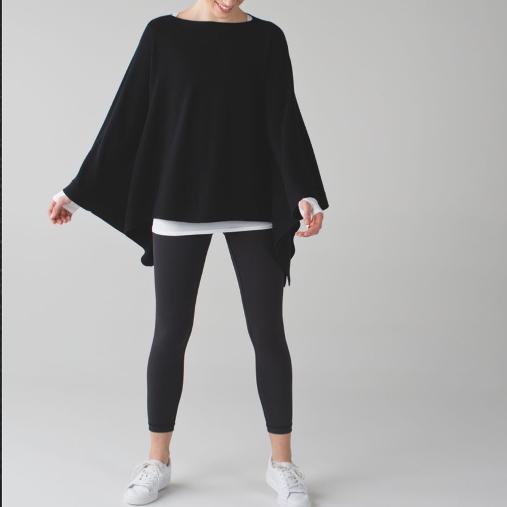 lululemon athletica Black Knit Poncho